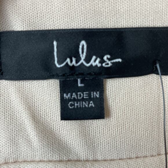 Lulu's Pale Peach Chiffon Formal Gown Size L NWT Double V-Neck Goddess Dress - Picture 8 of 8